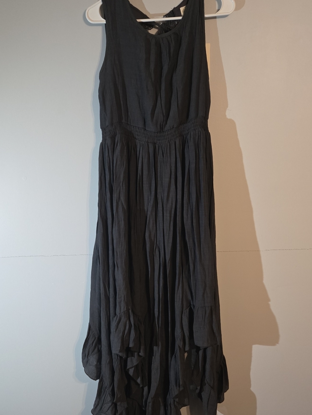 NWT Joyfolie Boho Charcoal Gemma Maxi Dress With Flowy Skirt Size 14